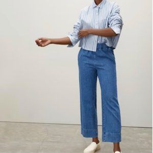 Everlane The Easy Jean women's size 8  elastic waist pull on wide leg organic